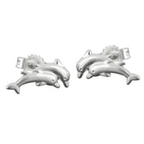 Stecker 11x5mm Delfin-Pärchen matt-glänzend Silber 925