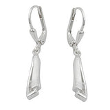 Ohrbrisur Ohrhänger Ohrringe 32x4mm mit Zirkonias matt-glänzend Silber 925
