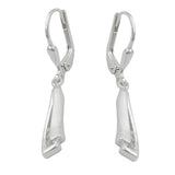 Ohrbrisur Ohrhänger Ohrringe 32x4mm mit Zirkonias matt-glänzend Silber 925
