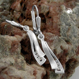 Ohrbrisur Ohrhänger Ohrringe 32x4mm mit Zirkonias matt-glänzend Silber 925