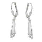 Ohrbrisur Ohrhänger Ohrringe 32x4mm mit Zirkonias matt-glänzend Silber 925