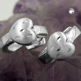 Creole, Herz diamantiert, Silber 925