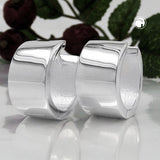 Creole 18x10mm Klappscharnier glatt glänzend Silber 925