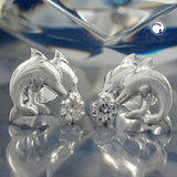 Stecker, Delfine, Zirkonia, Silber 925