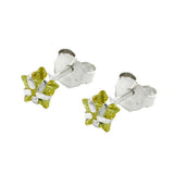 Stecker 5mm Zirkonia jonquil helloliv Silber 925