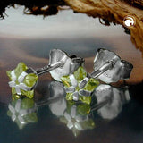 Stecker 5mm Zirkonia jonquil helloliv Silber 925