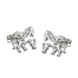 Stecker 9x7mm Pferd glänzend Silber 925