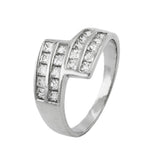Ring 12mm mit vielen Zirkonias glänzend rhodiniert Silber 925 Ringgröße 56