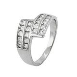 Ring 12mm mit vielen Zirkonias glänzend rhodiniert Silber 925 Ringgröße 58