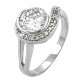 Ring, Zirkonias, rhodiniert, Silber 925
