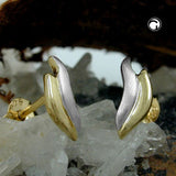Stecker, bicolor-vergoldet, Silber 925