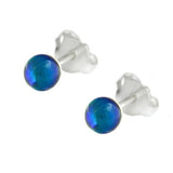 Stecker, 4mm Kugel, blauton, Silber 925