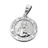 Anhänger 26mm Herz-Jesu-Verehrung dunkel geschwärzt Silber 925