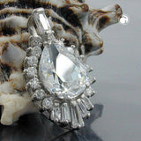 Anhänger 27x16mm oval mit Zirkonias rhodiniert Silber 925
