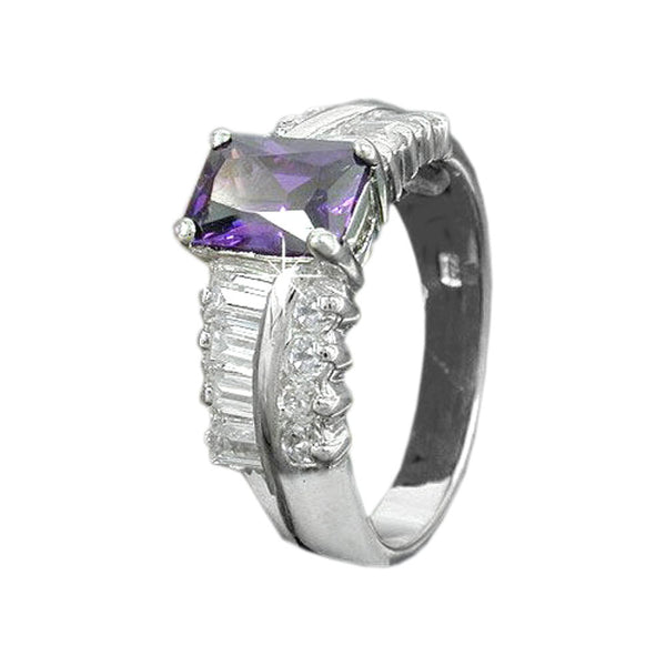 Ring 8mm mit vielen Zirkonias glänzend rhodiniert Silber 925 Ringgröße 54