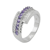 Ring, Zirkonia amethyst-weiß, Silber 925
