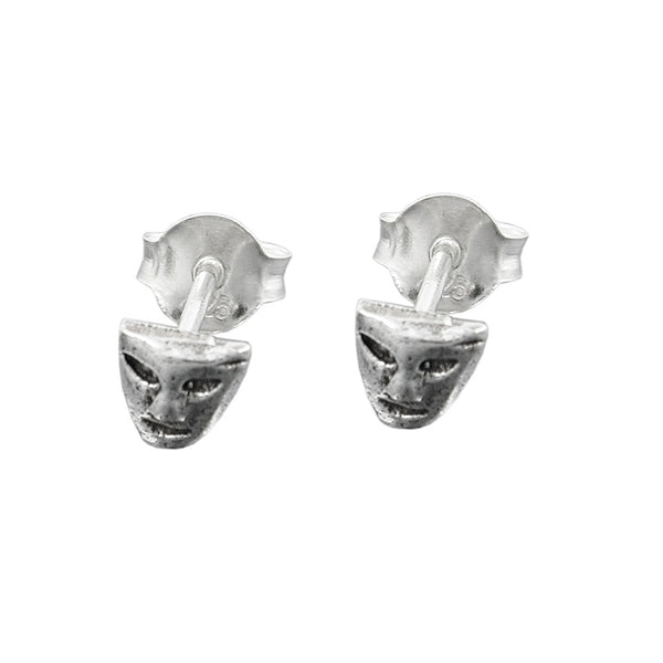 Stecker 5mm kleine Maske antik geschwärzt Silber 925