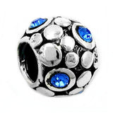 Anhänger, Perle-bead, blau, Silber 925