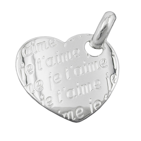 Anhänger, Herz -je t- aime- Silber 925