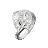 Ring 17mm mit vielen Zirkonias glänzend rhodiniert Silber 925 Ringgröße 58