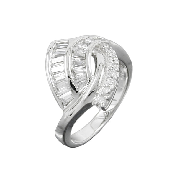 Ring 17mm mit vielen Zirkonias glänzend rhodiniert Silber 925 Ringgröße 58
