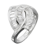 Ring 17mm mit vielen Zirkonias glänzend rhodiniert Silber 925 Ringgröße 58
