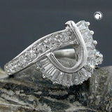Ring 14mm mit vielen Zirkonias glänzend rhodiniert Silber 925 Ringgröße 52