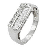 Ring, Zirkonias, rhodiniert Silber 925