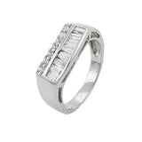 Ring, Zirkonias, rhodiniert Silber 925