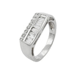 Ring, Zirkonias, rhodiniert Silber 925