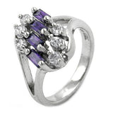 Ring, Zirkonia amethyst-weiß, Silber 925