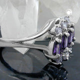 Ring, Zirkonia amethyst-weiß, Silber 925