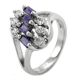 Ring, Zirkonia amethyst-weiß, Silber 925