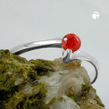 Ring, Zirkonia orange, Silber 925