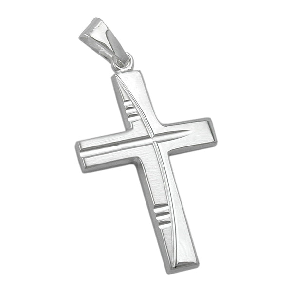 Anhänger, Kreuz diamantiert, Silber 925