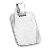 Anhänger, Gravurplatte matt-diamantiert, rhodiniert, Silber 925