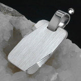 Anhänger, Gravurplatte matt-diamantiert, rhodiniert, Silber 925