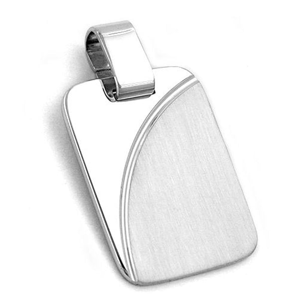Anhänger, Gravurplatte matt-glänzend, rhodiniert, Silber 925