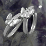 Creole 14x6mm Schmetterling glänzend Silber 925