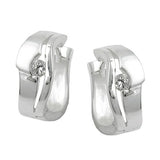Creole 16x7mm Klappscharnier Zirkonia matt-glänzend Silber 925