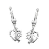Brisur, Herz mit Delfin, Silber 925