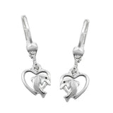 Brisur, Herz mit Delfin, Silber 925