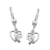 Brisur, Herz mit Delfin, Silber 925