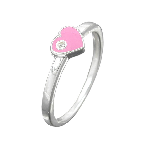 Ring Kinderring mit Herz rosa Silber 925 Ringgröße 48