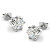 Stecker, 8mm Zirkonia weiß, Silber 925