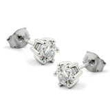 Stecker, 5mm Zirkonia weiß, Silber 925