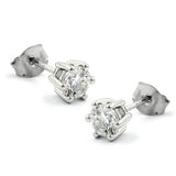 Stecker, 5mm Zirkonia weiß, Silber 925