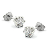 Stecker, 5mm Zirkonia weiß, Silber 925