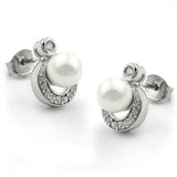 Stecker, Perle mit Zirkonia, Silber 925