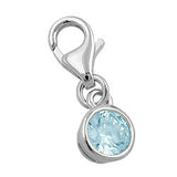 Anhänger Charm Glas-aquablau Silber 925